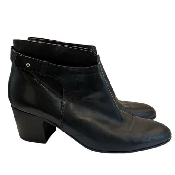 VINCE Harriet Leather Boot Ankle Booties Almond Toe in Black Leather Size 11 - Picture 2 of 10
